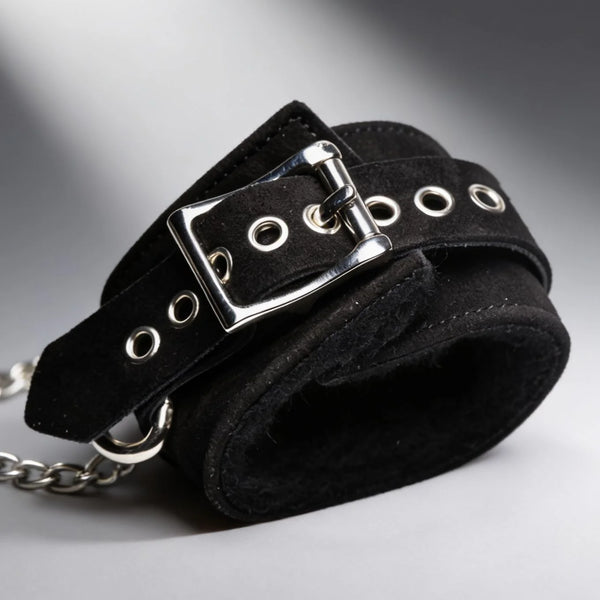 Fur Lined Nubuck Leather Suspension Cuffs