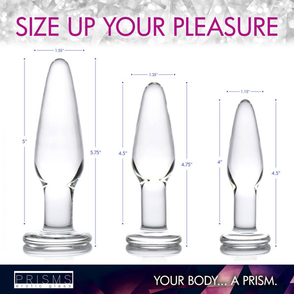  Prisms Erotic Glass Dosha 3 Piece Glass Anal Plug Kit - Extreme Toyz Singapore - https://extremetoyz.com.sg - Sex Toys and Lingerie Online Store - Bondage Gear / Vibrators / Electrosex Toys / Wireless Remote Control Vibes / Sexy Lingerie and Role Play / BDSM / Dungeon Furnitures / Dildos and Strap Ons / Anal and Prostate Massagers / Anal Douche and Cleaning Aide / Delay Sprays and Gels / Lubricants and more...
