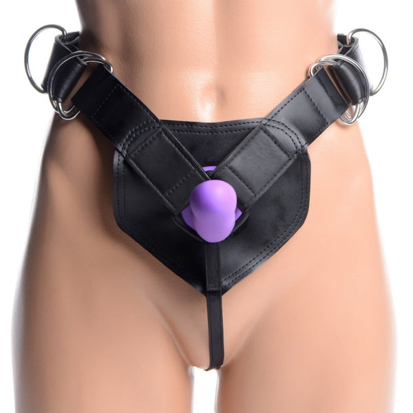 Flaunt Strap On with Purple Silicone Dildo