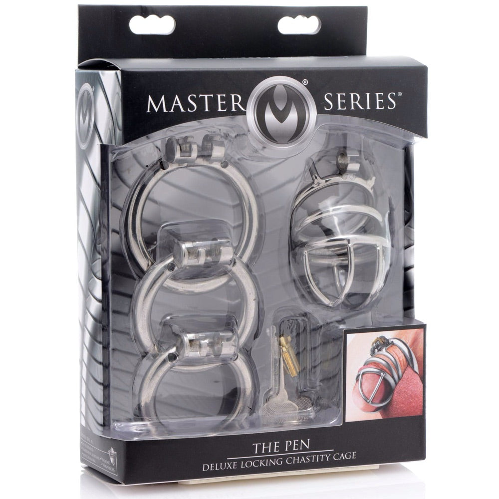 Master Series The Pen Deluxe Locking Chastity Cage - Extreme Toyz Singapore - https://extremetoyz.com.sg - Sex Toys and Lingerie Online Store - Bondage Gear / Vibrators / Electrosex Toys / Wireless Remote Control Vibes / Sexy Lingerie and Role Play / BDSM / Dungeon Furnitures / Dildos and Strap Ons  / Anal and Prostate Massagers / Anal Douche and Cleaning Aide / Delay Sprays and Gels / Lubricants and more...