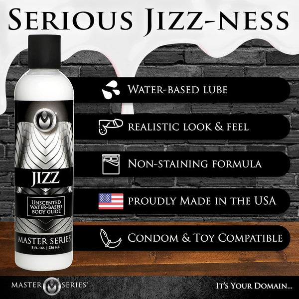 Master Series - Jizz Unscented Water-Based Lube 8 oz. - Extreme Toyz Singapore - https://extremetoyz.com.sg - Sex Toys and Lingerie Online Store 