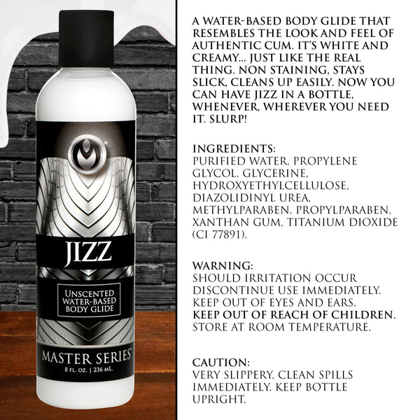 Master Series - Jizz Unscented Water-Based Lube 8 oz. - Extreme Toyz Singapore - https://extremetoyz.com.sg - Sex Toys and Lingerie Online Store 