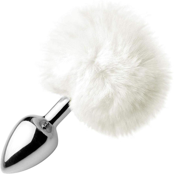 Fluffy Bunny Tail Anal Plug - White