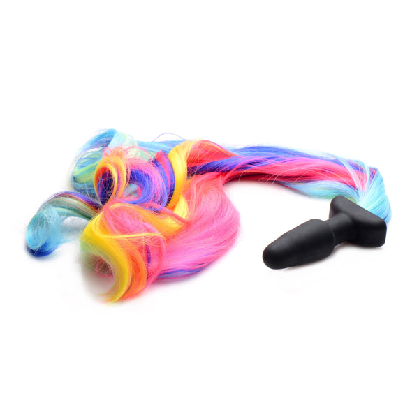 Pony Tail Anal Plug - Rainbow