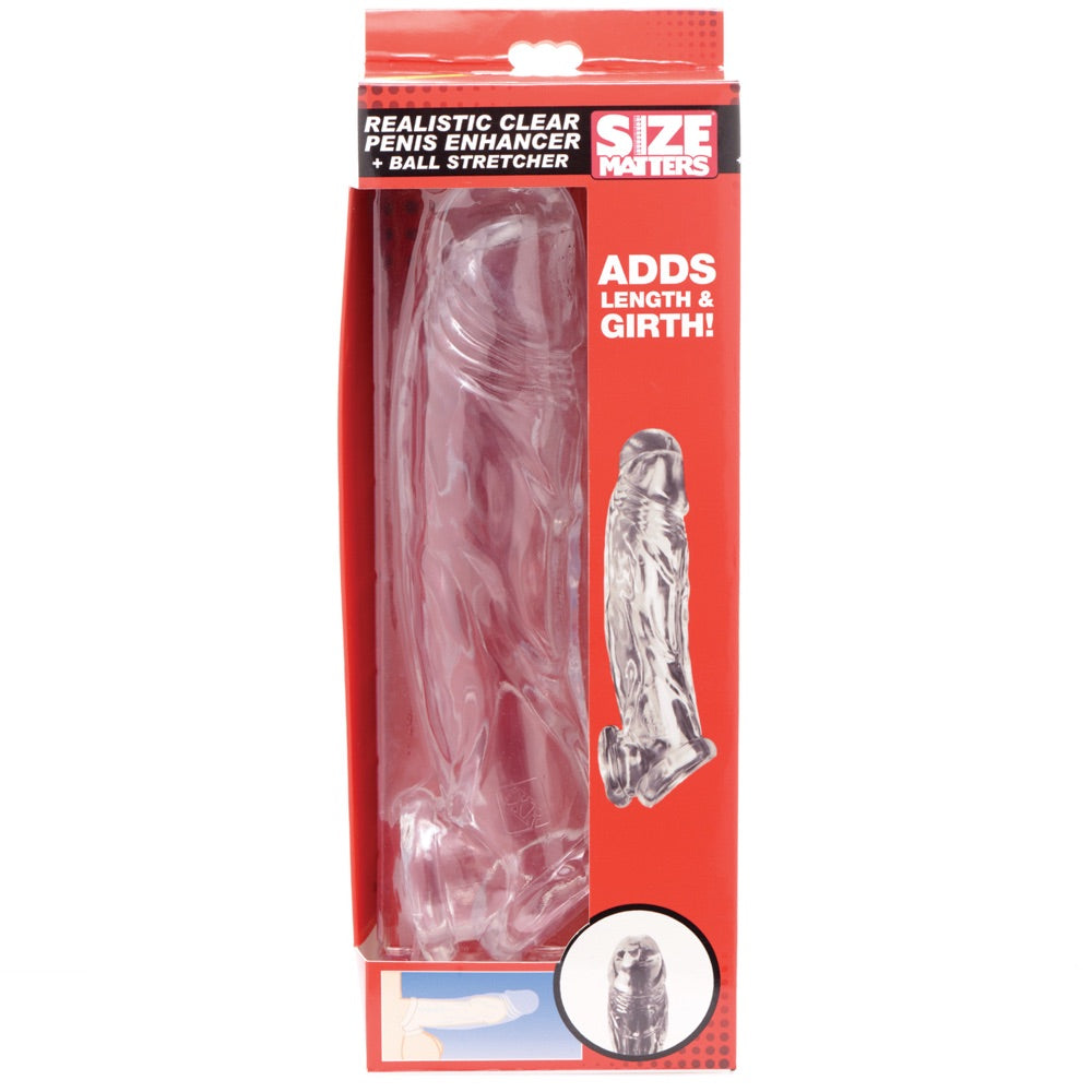 Size Matters Realistic Clear Penis Enhancer & Ball Stretcher - Extreme Toyz Singapore - https://extremetoyz.com.sg - Sex Toys and Lingerie Online Store