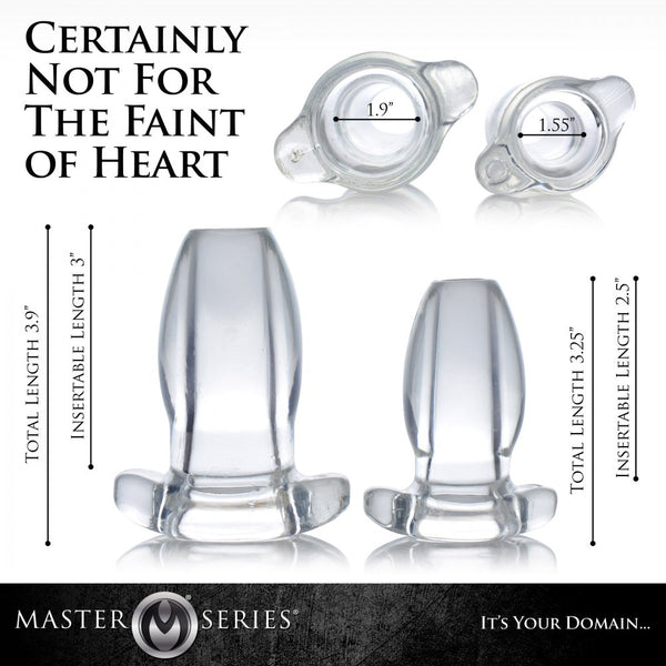 Master Series Gape Glory Clear Hollow Anal Plug - Extreme Toyz Singapore - https://extremetoyz.com.sg - Sex Toys and Lingerie Online Store - Bondage Gear / Vibrators / Electrosex Toys / Wireless Remote Control Vibes / Sexy Lingerie and Role Play / BDSM / Dungeon Furnitures / Dildos and Strap Ons  / Anal and Prostate Massagers / Anal Douche and Cleaning Aide / Delay Sprays and Gels / Lubricants and more...
