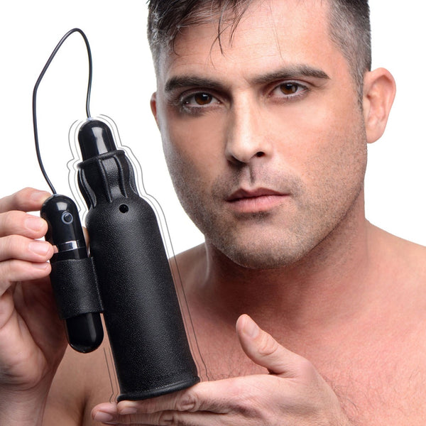 Lightning Stroke Silicone Stroker With Vibrating Bullet