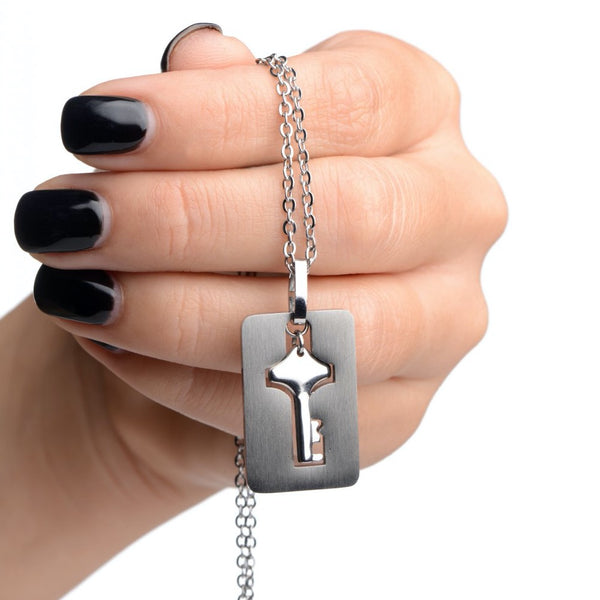 Master Series Cuffed Locking Bracelet and Key Necklace - Extreme Toyz Singapore - https://extremetoyz.com.sg - Sex Toys and Lingerie Online Store - Bondage Gear / Vibrators / Electrosex Toys / Wireless Remote Control Vibes / Sexy Lingerie and Role Play / BDSM / Dungeon Furnitures / Dildos and Strap Ons &nbsp;/ Anal and Prostate Massagers / Anal Douche and Cleaning Aide / Delay Sprays and Gels / Lubricants and more...