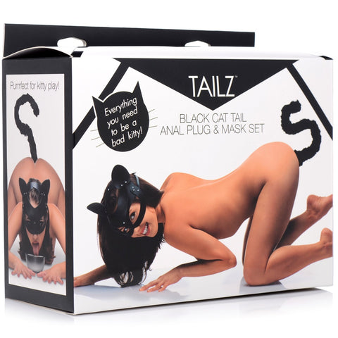 Cat Tail Anal Plug and Mask Set