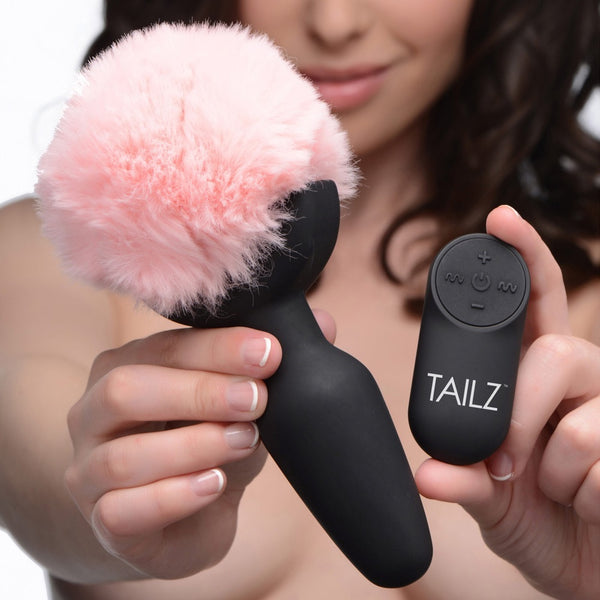 Remote Control Vibrating Bunny Tail Anal Plug