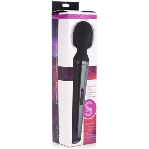  Wand Essentials Diamond Head 24X Rechargeable Silicone Wand Massager - Extreme Toyz Singapore - https://extremetoyz.com.sg - Sex Toys and Lingerie Online Store