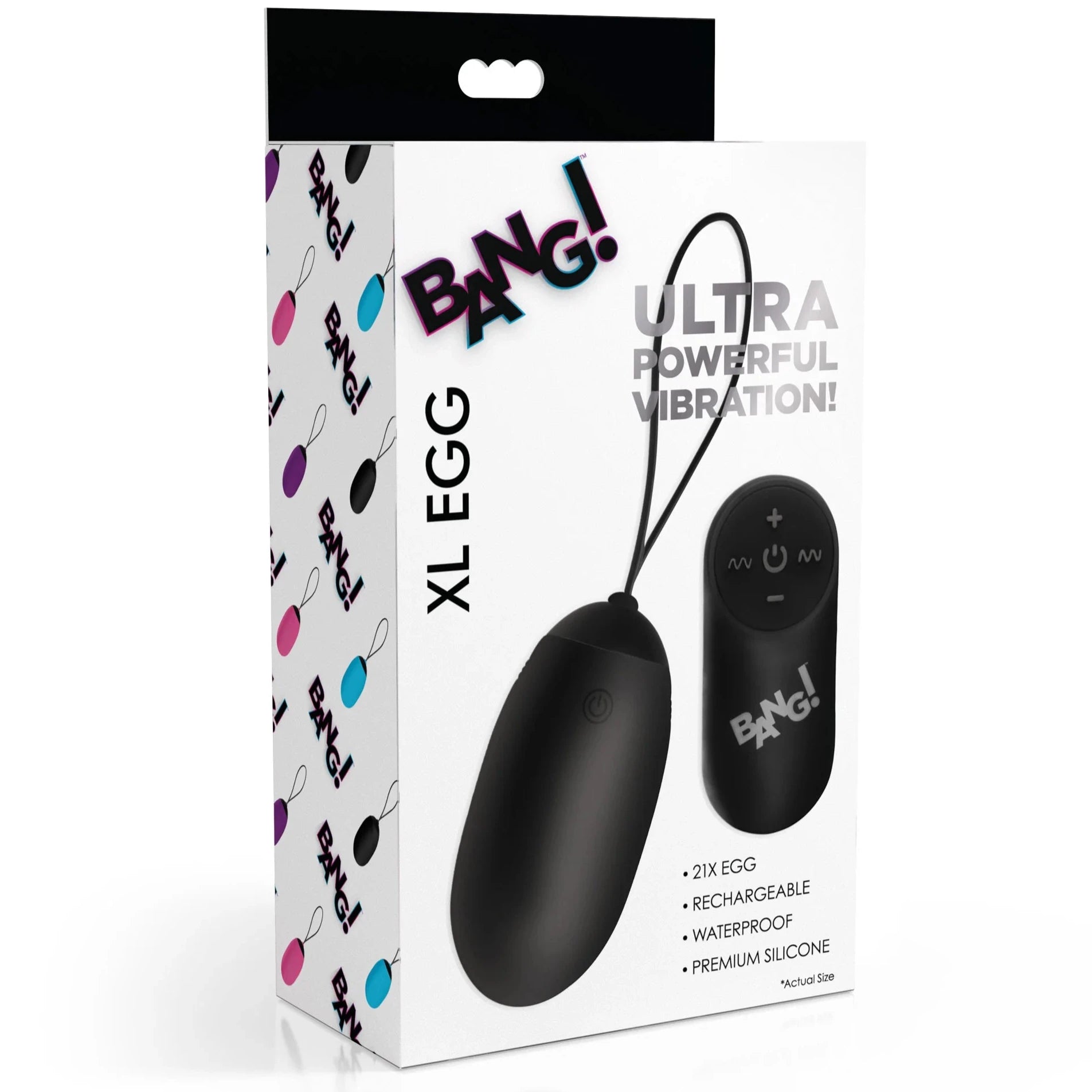 XL Silicone Remote Control Vibrating Egg - Black