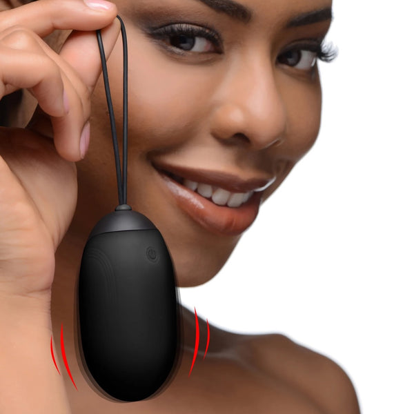 XL Silicone Remote Control Vibrating Egg - Black