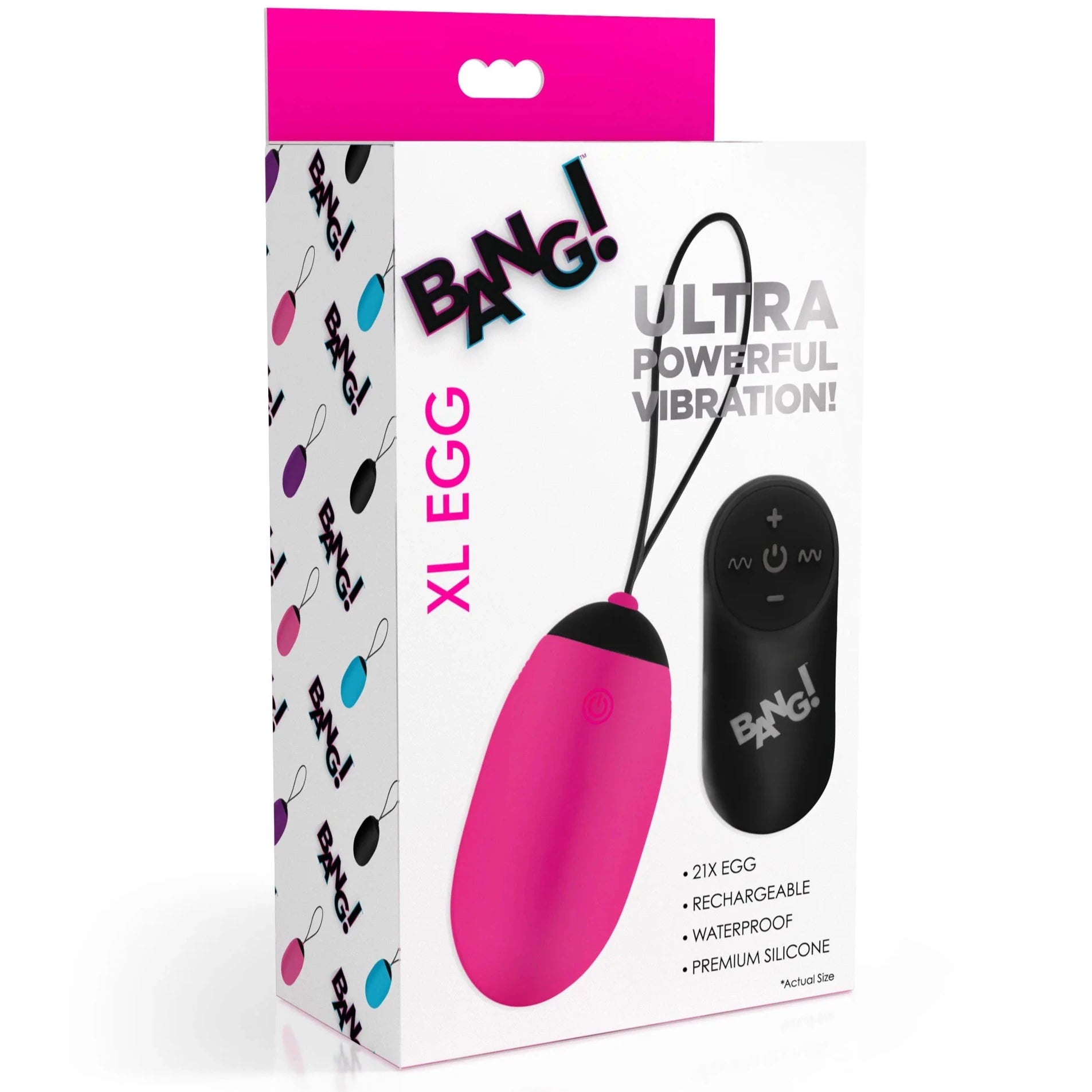 XL Silicone Remote Control Vibrating Egg - Pink