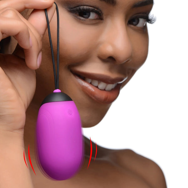 XL Silicone Remote Control Vibrating Egg - Purple