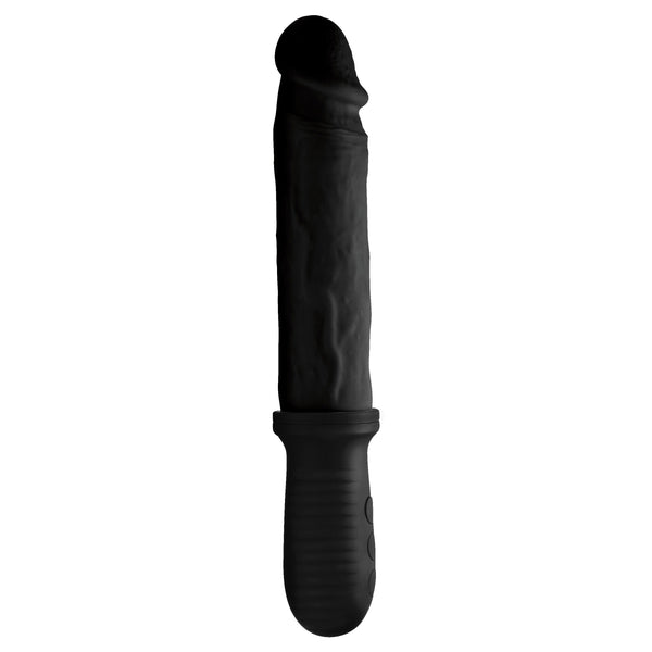 8X Auto Pounder Vibrating and Thrusting Dildo with Handle - Black