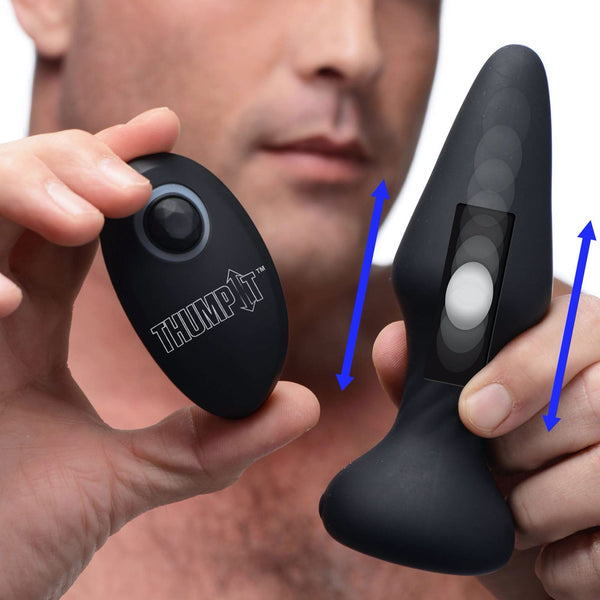 Thump It Kinetic Thumping 7X Slim Thumping Remote Control Silicone Anal Plug - Extreme Toyz Singapore - https://extremetoyz.com.sg - Sex Toys and Lingerie Online Store - Bondage Gear / Vibrators / Electrosex Toys / Wireless Remote Control Vibes / Sexy Lingerie and Role Play / BDSM / Dungeon Furnitures / Dildos and Strap Ons  / Anal and Prostate Massagers / Anal Douche and Cleaning Aide / Delay Sprays and Gels / Lubricants and more...