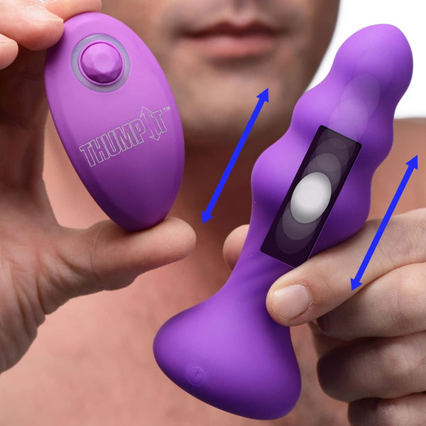 Thump It Kinetic Thumping 7X Slim Ribbed Thumping Remote Control Silicone Anal Plug - Extreme Toyz Singapore - https://extremetoyz.com.sg - Sex Toys and Lingerie Online Store - Bondage Gear / Vibrators / Electrosex Toys / Wireless Remote Control Vibes / Sexy Lingerie and Role Play / BDSM / Dungeon Furnitures / Dildos and Strap Ons  / Anal and Prostate Massagers / Anal Douche and Cleaning Aide / Delay Sprays and Gels / Lubricants and more...