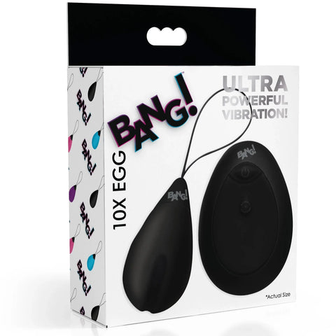 10X Remote Control Silicone Vibrating Egg - Black