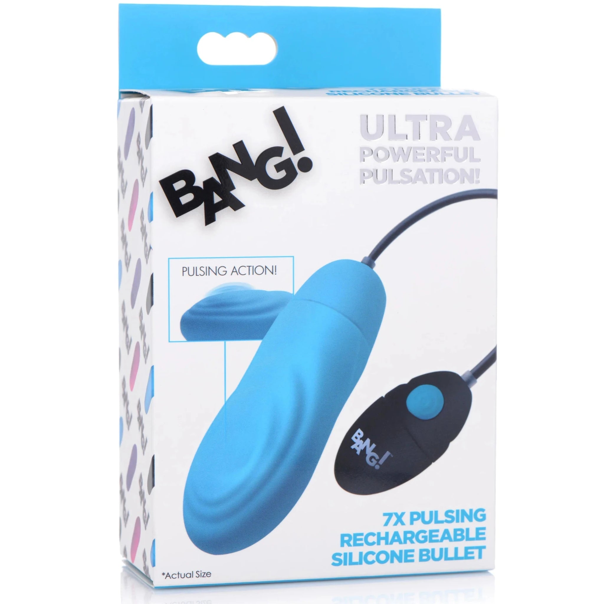 7X Pulsing Rechargeable Silicone Vibrator - Blue