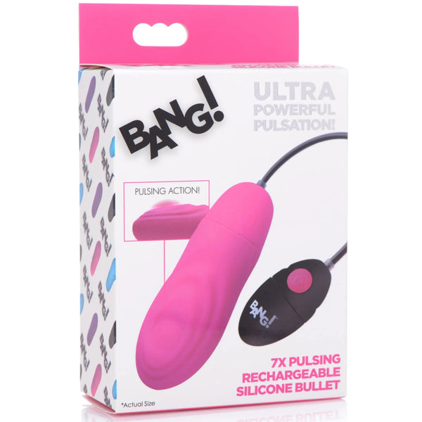 7X Pulsing Rechargeable Silicone Vibrator - Pink