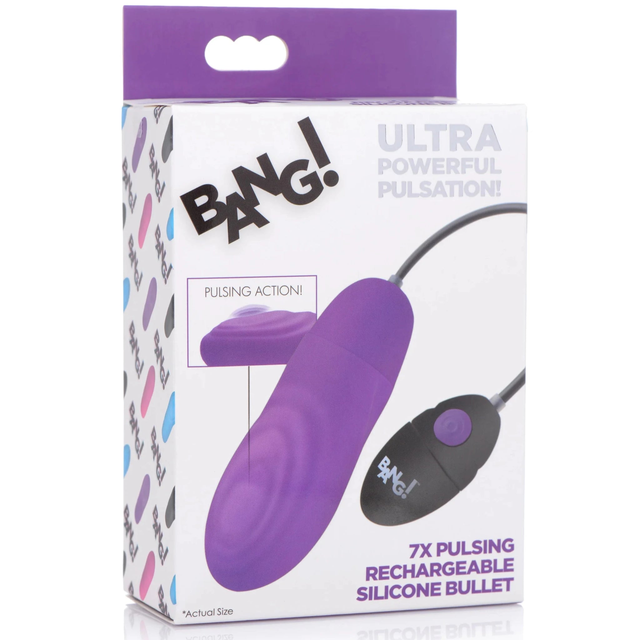 7X Pulsing Rechargeable Silicone Vibrator - Purple