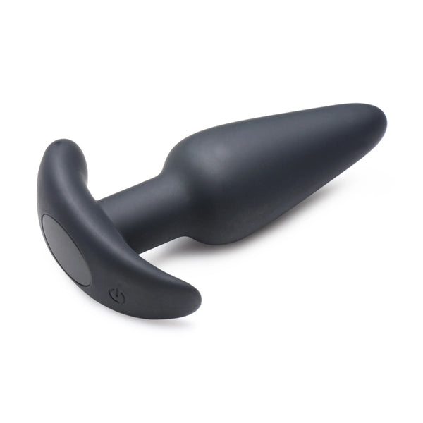 Remote Control 21X Vibrating Silicone Butt Plug - Black