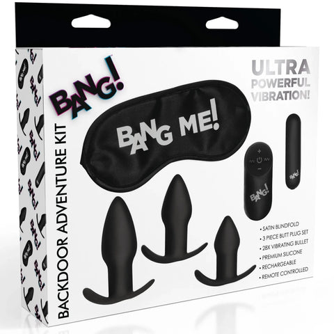 Backdoor Adventure Remote Control 3 Piece Butt Plug Vibe Kit