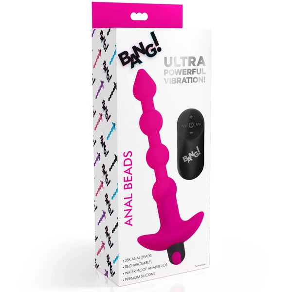 Remote Control Vibrating Silicone Anal Beads - Pink
