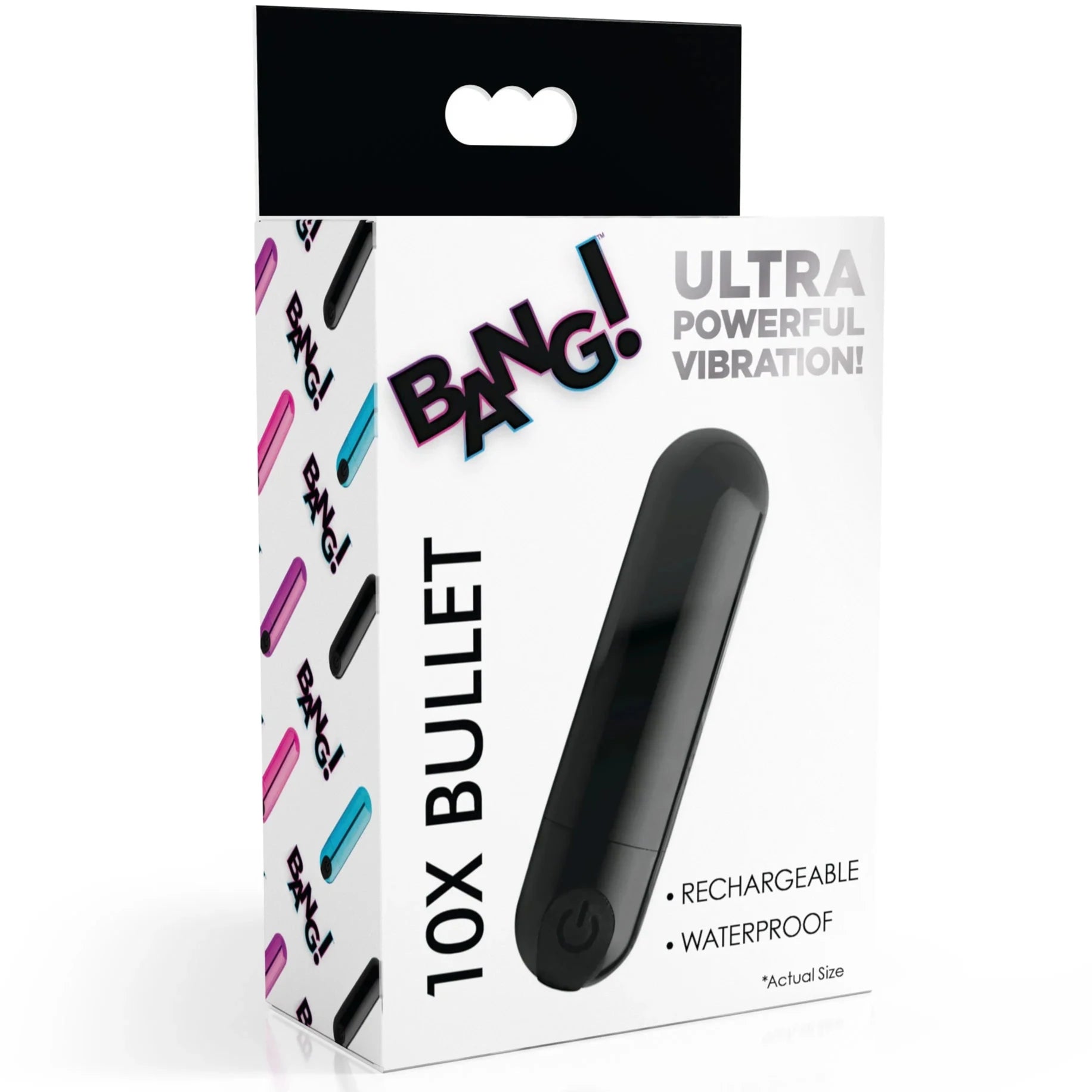 10X Rechargeable Vibrating Metallic Bullet - Black