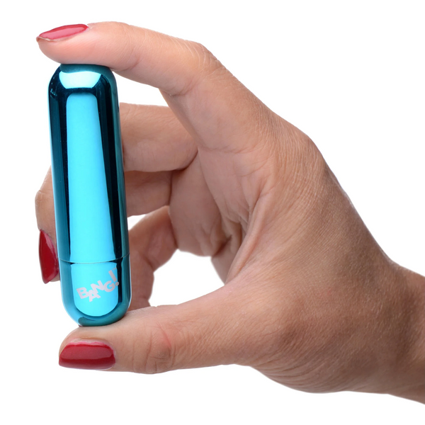 10X Rechargeable Vibrating Metallic Bullet - Blue