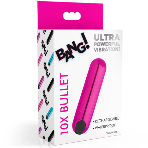 10X Rechargeable Vibrating Metallic Bullet - Pink