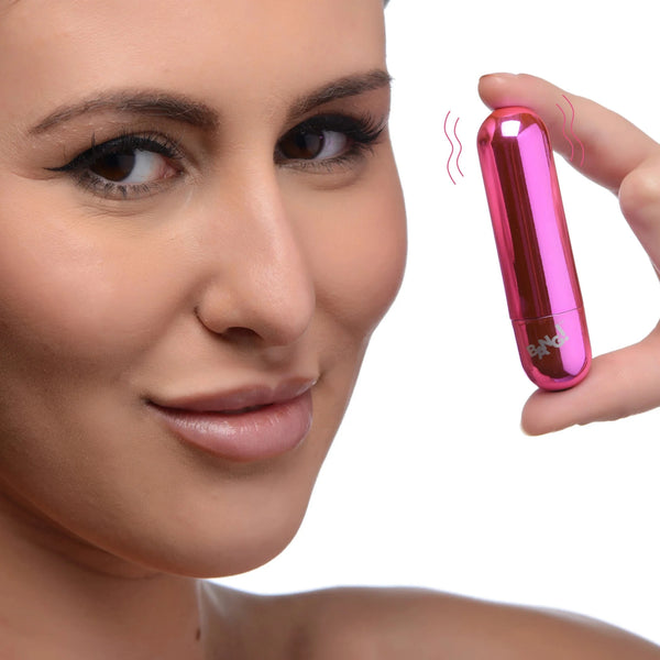 10X Rechargeable Vibrating Metallic Bullet - Pink