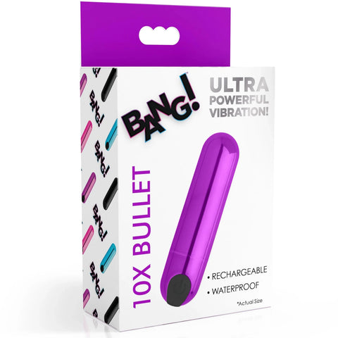 10X Rechargeable Vibrating Metallic Bullet - Purple