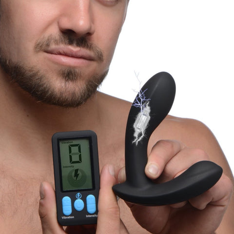 Zeus Electrosex E-Stim Pro Silicone Vibrating Prostate Massager with Remote Control - Extreme Toyz Singapore - https://extremetoyz.com.sg - Sex Toys and Lingerie Online Store