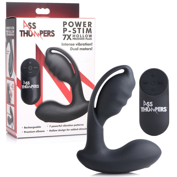 Ass Thumpers 7X Power P-Stim Rechargeable Hollow Silicone Prostate Plug - Extreme Toyz Singapore - https://extremetoyz.com.sg - Sex Toys and Lingerie Online Store - Bondage Gear / Vibrators / Electrosex Toys / Wireless Remote Control Vibes / Sexy Lingerie and Role Play / BDSM / Dungeon Furnitures / Dildos and Strap Ons  / Anal and Prostate Massagers / Anal Douche and Cleaning Aide / Delay Sprays and Gels / Lubricants and more...