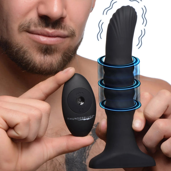 Sliding Shaft Remote Control Silicone Rechargeable Anal Vibrating Plug