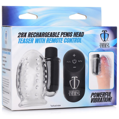 28X Rechargeable Penis Head Teaser with Remote Control