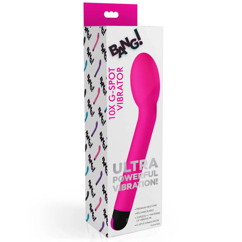 10X Rechargeable Silicone G-Spot Vibrator - Pink