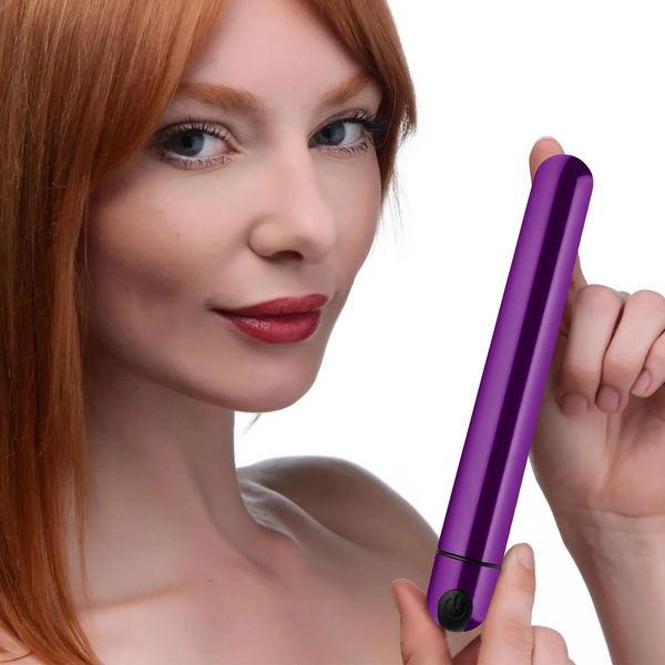 10X Rechargeable Slim Metallic Bullet - Purple