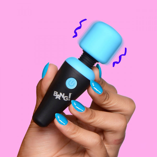 10X Ultra Powerful Rechargeable Silicone Mini Wand - Blue