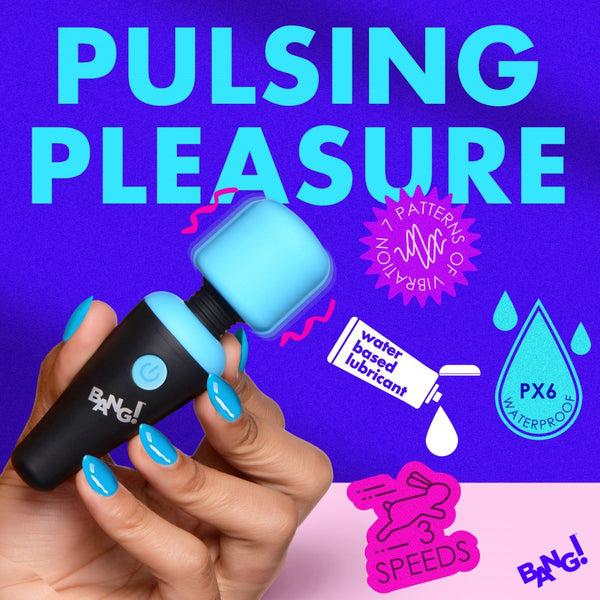 10X Ultra Powerful Rechargeable Silicone Mini Wand - Blue