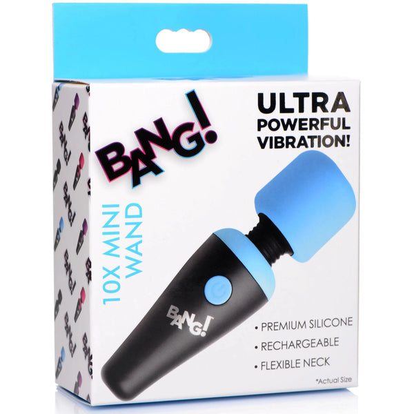 10X Ultra Powerful Rechargeable Silicone Mini Wand - Blue