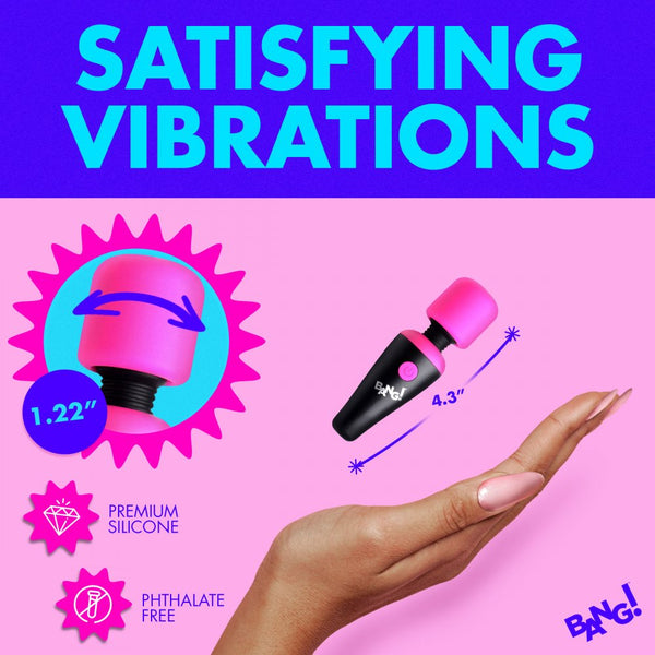 10X Ultra Powerful Rechargeable Silicone Mini Wand - Pink
