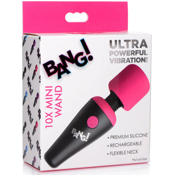 10X Ultra Powerful Rechargeable Silicone Mini Wand - Pink