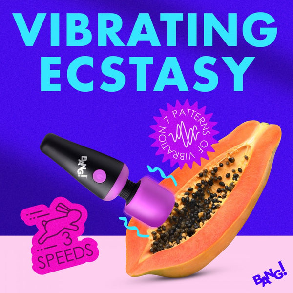 10X Ultra Powerful Rechargeable Silicone Mini Wand - Purple