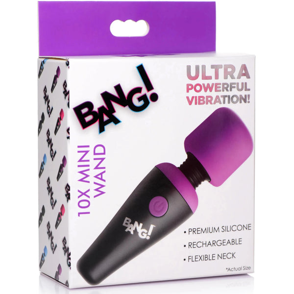 10X Ultra Powerful Rechargeable Silicone Mini Wand - Purple