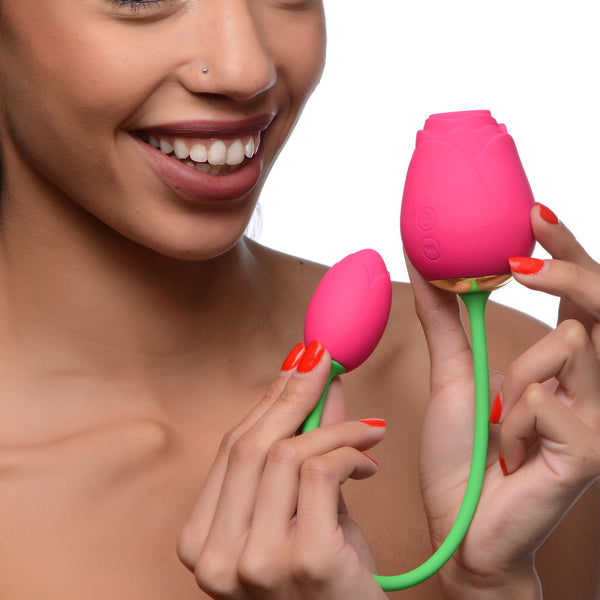 Inmi Bloomgasm Rose Duet Rechargeable Sucking Rose and Vibrating Rosette - Extreme Toyz Singapore - https://extremetoyz.com.sg - Sex Toys and Lingerie Online Store