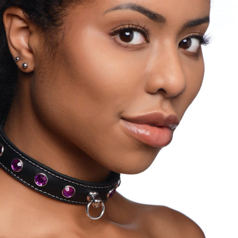 Master Series Vixen Leather Choker with Rhinestones - Extreme Toyz Singapore - https://extremetoyz.com.sg - Sex Toys and Lingerie Online Store - Bondage Gear / Vibrators / Electrosex Toys / Wireless Remote Control Vibes / Sexy Lingerie and Role Play / BDSM / Dungeon Furnitures / Dildos and Strap Ons &nbsp;/ Anal and Prostate Massagers / Anal Douche and Cleaning Aide / Delay Sprays and Gels / Lubricants and more...