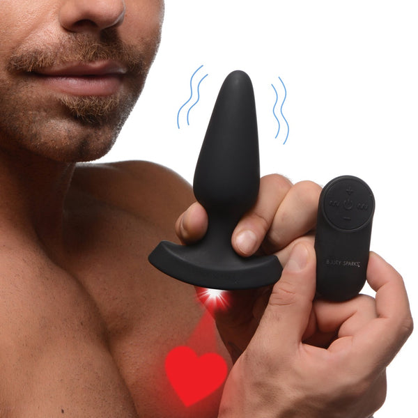 28X Laser Heart Silicone Anal Plug with Remote